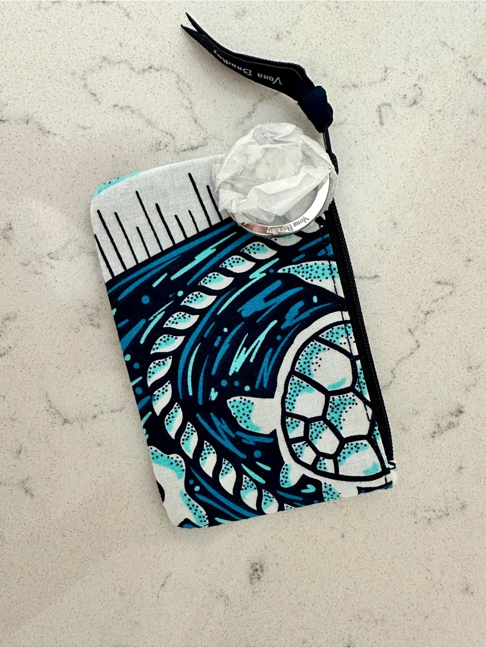 NEW Vera Bradley ID/ Coin purse in Shore Enough ocean sea turtle pattern.